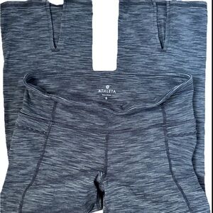 Athleta Cropped Heathered Striped High-Rise Leggings Size Small